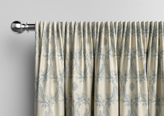 Trellis Prints, Vine and Bloom Romsey Raffs Blue - Made to Measure Curtains - Image 9